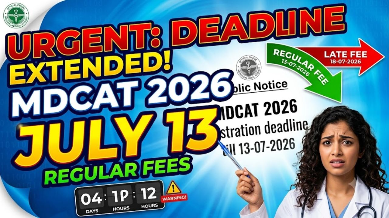 MDCAT 2026 Registration Date Extended With Regular Fees