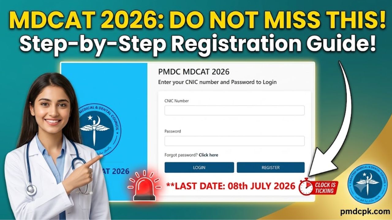 PMDC MDCAT 2026 Registration Guide