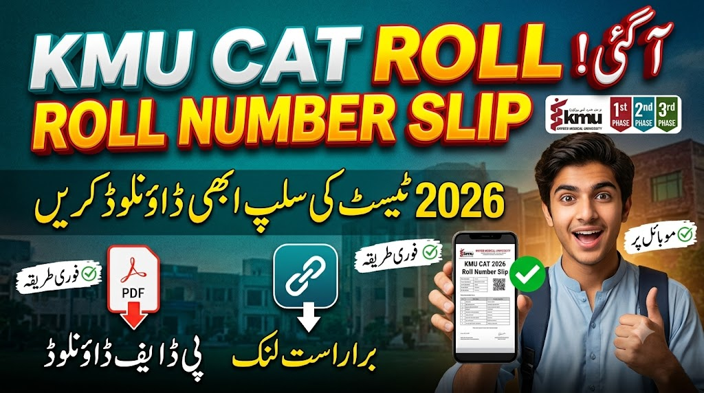 KMU CAT Roll Number Slip 2026 PDF Download