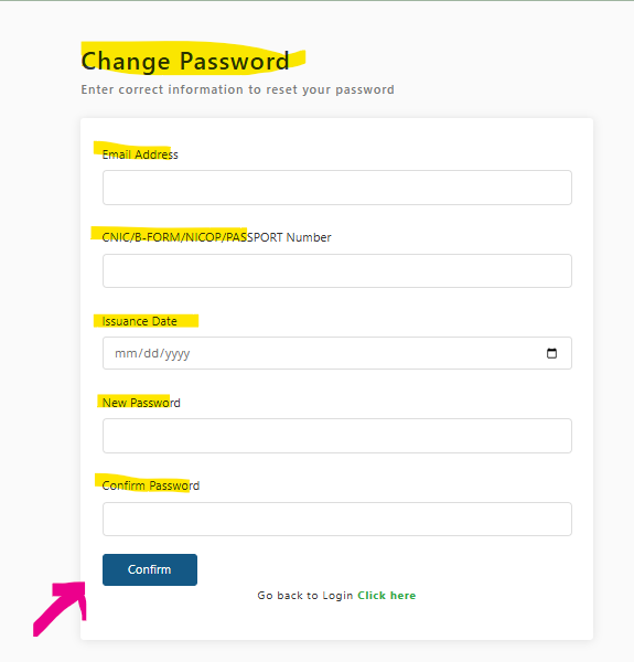 How to Reset or Change Your PMDC MDCAT
